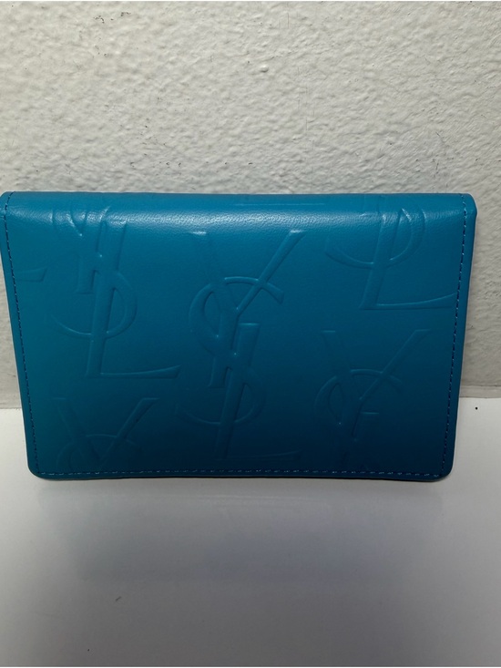 Saint Laurent Accessories - Vintage Saint Laurent Blue Leather Card Holder in Excellent Condition